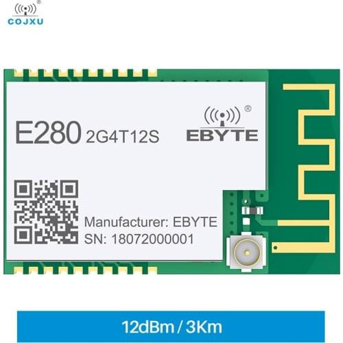 COJXU SX1280 2.4G LoRa Wireless Module 12dBm RF UART Support LoRa, FLRC and GFSK Long Distance 3Km Tansceiver E280-2G4T12S