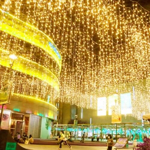 10x3M 10x5M Window Curtain Lights Christmas Curtain Icicle Fairy String Light Wedding Party Backdrop Outdoor Garden Icicle Light