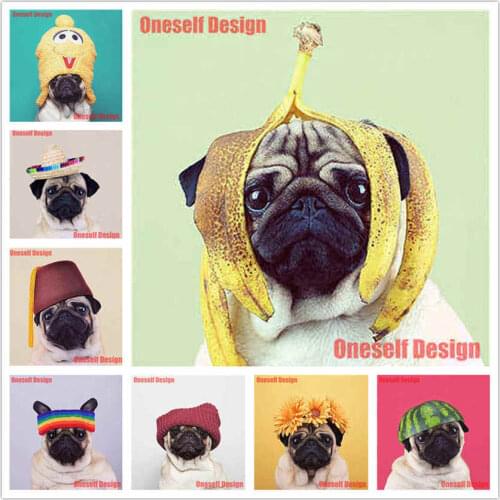 Picture of rhinestones diy diamond embroidery full set animal 5d diamond painting full square/round dog christmas decor for home