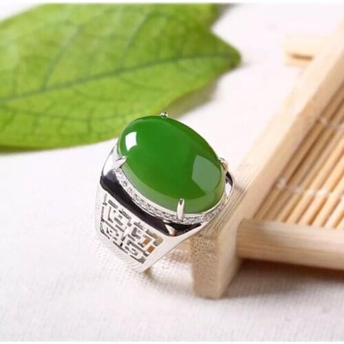 KJJEAXCMY Hollow Palindrome 925 Silver With Natural Jasper Mens Ring Simple Generous Wholesale One Generation