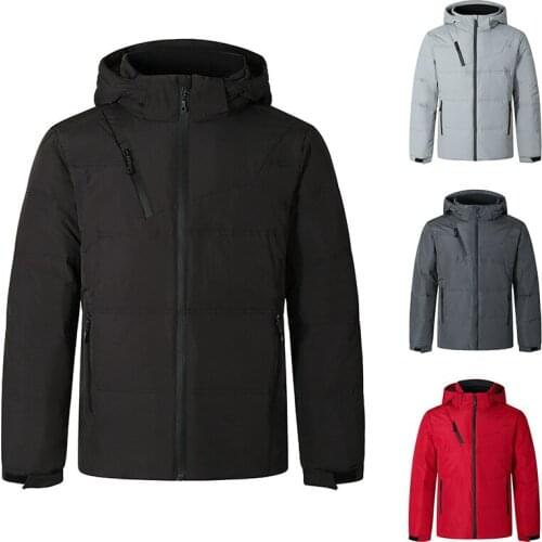 2020 winter new mens pocket zipper design long-sleeved hooded down jacket for men men winter coat