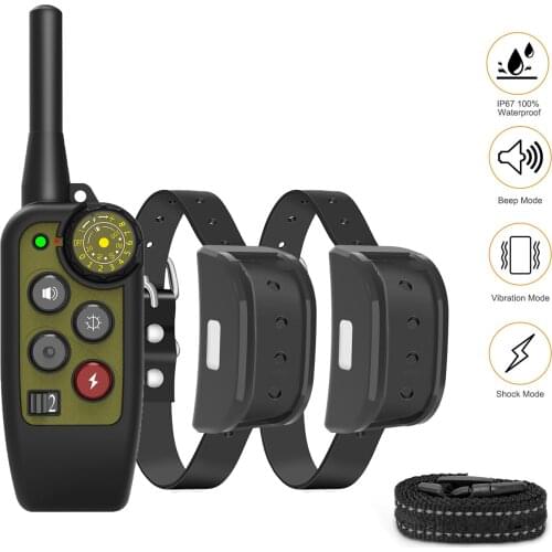 Dog Training Collar Waterproof Electric Shock Vibration Sound Dogs Bark Collar for All Dogs Trainer Outdoor 500M Remote Control