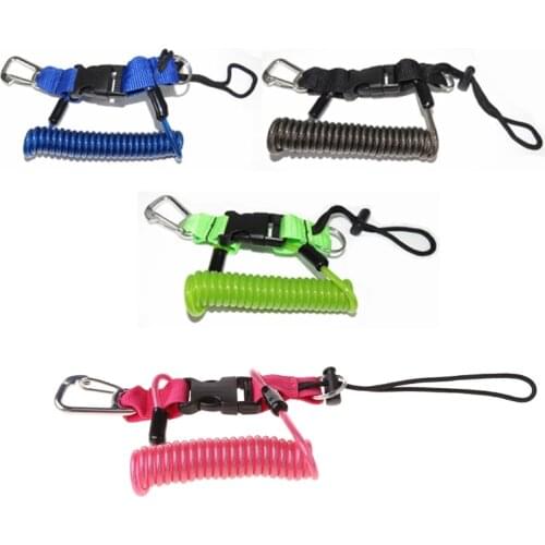 Underwater Diving Scuba Snappy Coil Camera Light Torch Lanyard Clip Buckles Holder Spring Strap Multifunction Unisex Safety Rope