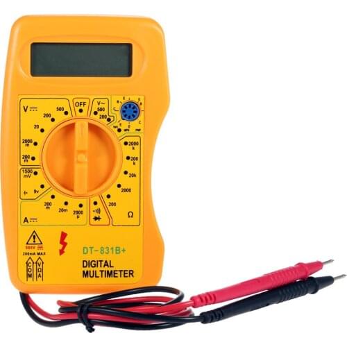 Free shipping handheld digital multimeter AC/DC Ammeter Voltmeter Ohm Portable Meter voltage meter with fuse yellow