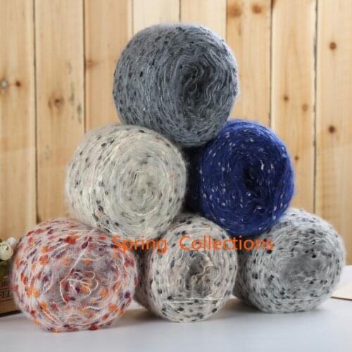 9color 500g /lot Crochet yarn Hand knitting wool yarn cheap Mohair Rayon blended yarn for knitting Scarf hat coat thread