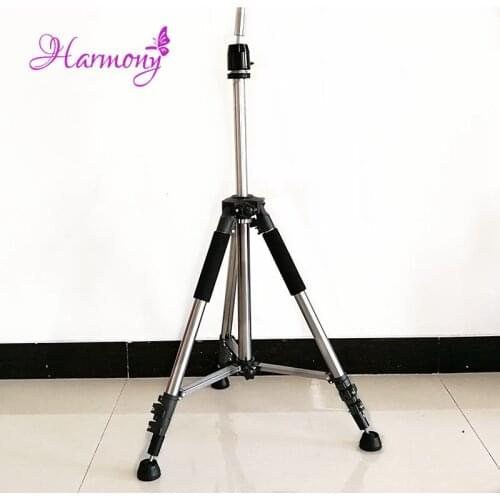 1pcs Silver Color Hair Salon Adjustable Tripod Stand Mannequin Training Head Holder Wig Stand Clamp
