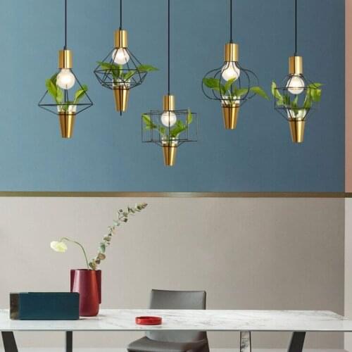 Nordic Industrial Plant Chandelier Modern Living Room Deco Kitchen Bedroom Lamp Bar Cafe Dining Room Light Fixtures for Celling