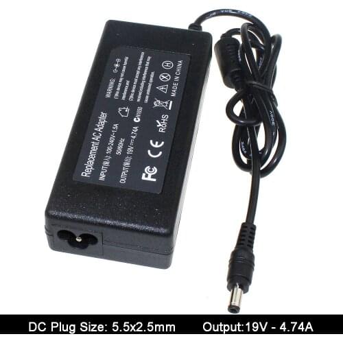 19V 4.74A 5.5mmx2.5mm Replacement AC Adapter Power Supply Charger Cord For Toshiba ASUS Lenovo HP Laptop Notebook Delta