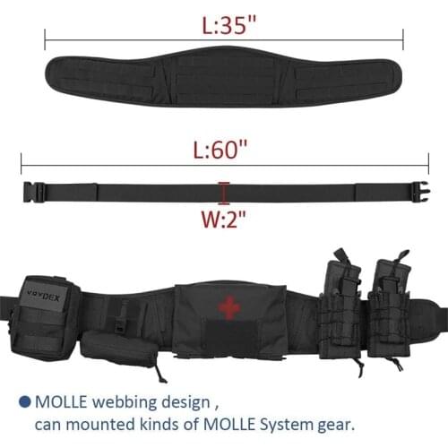 MOLLE Tactical Belts Patrol MOLLE Belt with Mesh Lining for Shooting Airsoft Wargame Paintball Hunting