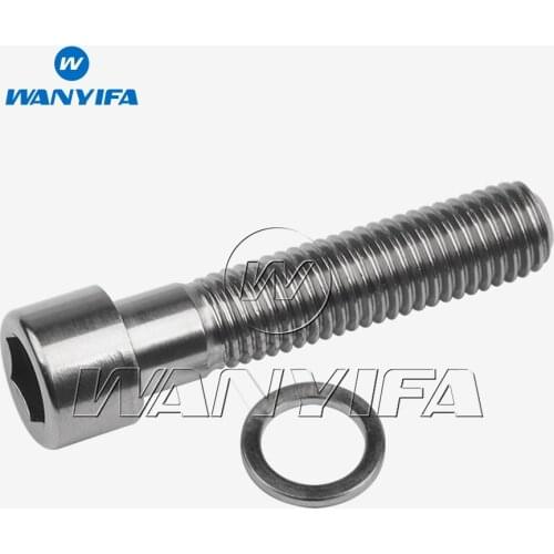 Wanyifa Titanium Ti Bolt Hexagon Head M7 x 32mm with Washer Screws 6AL-4V Ti Bolts GRADE 5