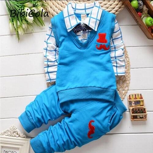 Boys Spring Autumn Fashion Cotton Clothing Set Fashion Long Sleeve Shirt + Pants Suit Outfits Kids Boys Tracksuit 1-4Y