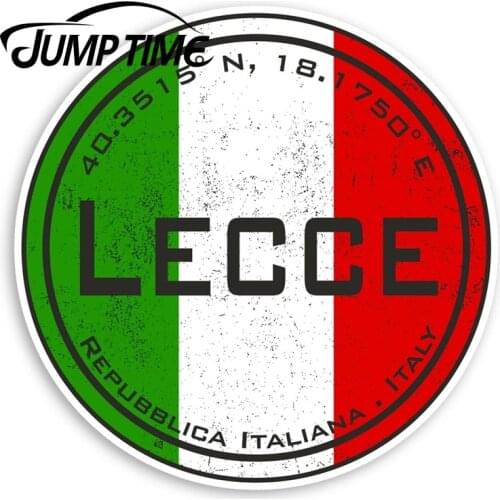 Jump Time Lecce Italy Vinyl Stickers - Italian Flag Sticker LuggageWaterproof Car Decal Trunk Car Accessories