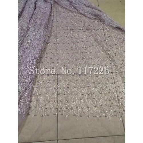High quality unique Laces fabric with beads JRB-32710 High Quality Tulle Mesh French Embroidered Lace fabric with beads