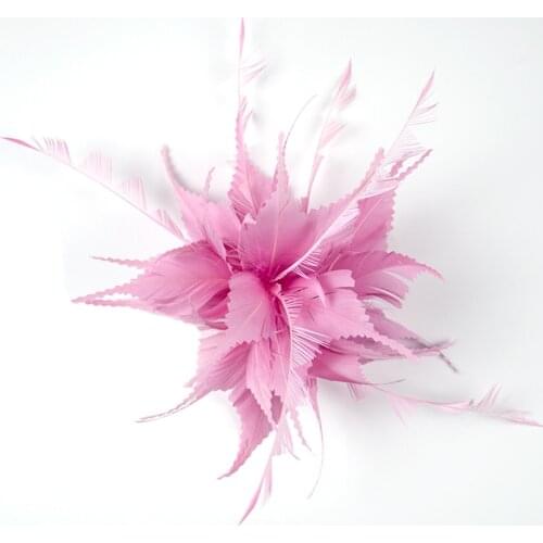 Natural Pink Feather Flower High Quality Colored Plumes Corsage For Crafts DIY JuJu Hat Decoration Wedding Jewelry Accessories