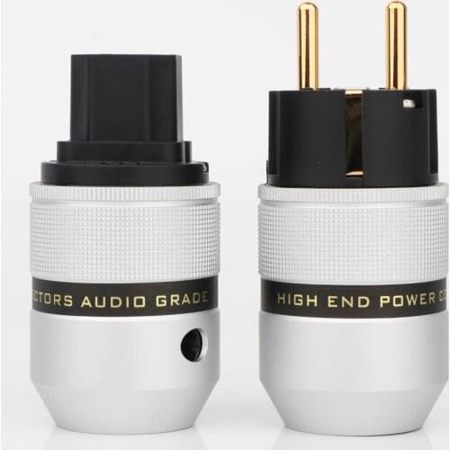 HI-End Gold Plated EU Schuko male plug, Power Cable European standard Power Connector