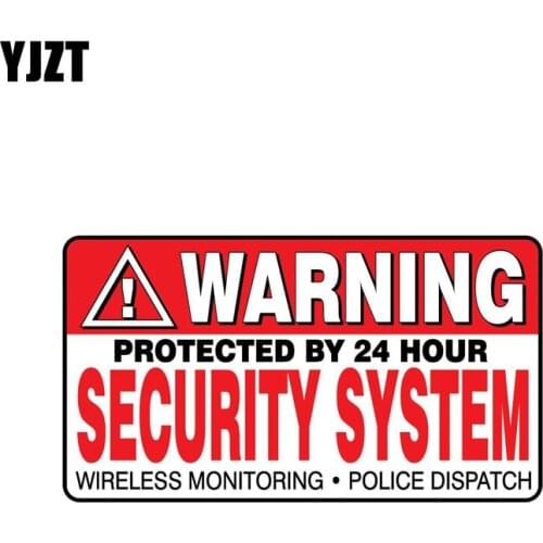 YJZT 7.8CM*14.2CM PROTECTED BY 24 HOUR Security System Warning PVC Car Sticker 12-0703