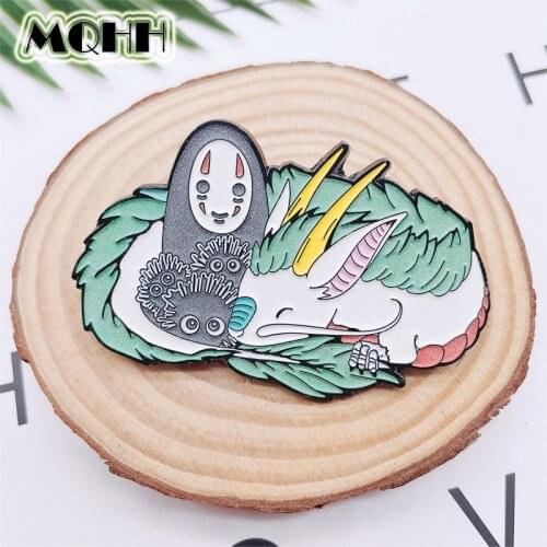 Creative Personality Faceless Men Enamel Pin Ghost Skeleton Dragon Brooch Alloy Badge Clothes Bag Accessories Punk Jewelry Gifts