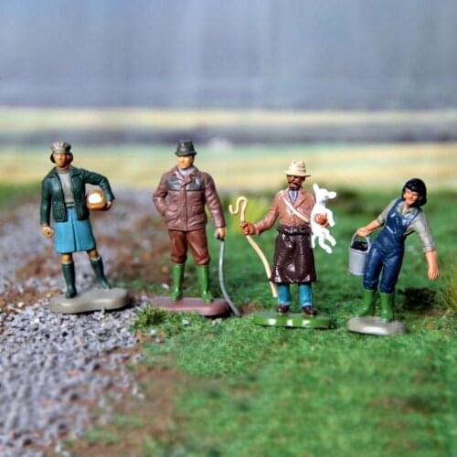 1:32 Model People Farm Villain On Farm for Landscape Railway Layout 4Pcs/set Sand Table Scene