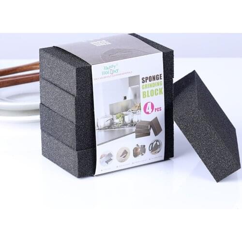 1/4Pcs Carborundum Sponge To Remove Dirt And Rust Sponge Kitchen Cleaning Brush Cleaner Cleaning Brush Kitchen Accessories