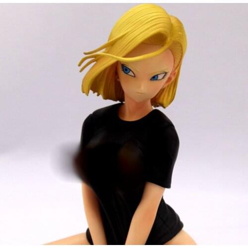 1/6 Scale DBZ GLITTER GLAMOURS Android 18 Kneeling Black Sexy T shirt Resin GK model figure Collection anime figures