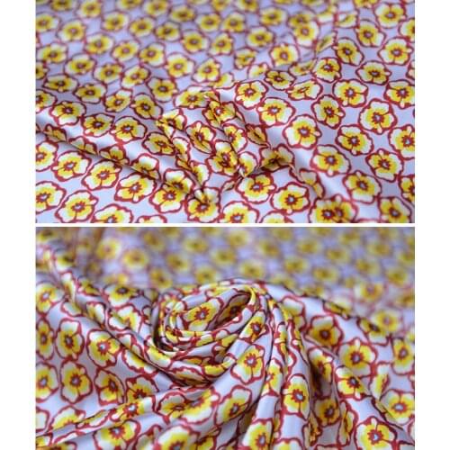 1 Meter X1.35 Meter Flower Beautiful Simple Floral Printing Stretch Natural Silk Satin New Fabric
