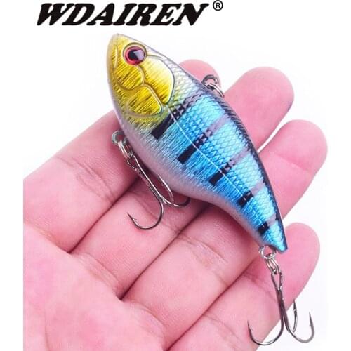 1Pcs 7.5cm 18g Winter Sea Hard Fishing Lure VIB Bait With Lead Inside Diving Swivel Jig Wing Wobbler Crankbait Fishing tackle