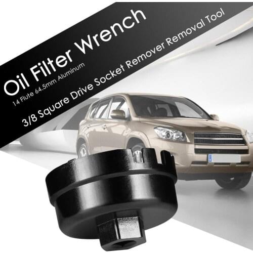 14 Flutes 64.5mm Oil Filter Cap Wrench Socket Remover Tool For Toyota Lexus Automobiles Oil Filters Cap Wrench Black Gear