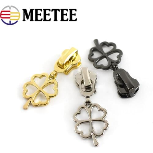 Meetee 20pcs 3# 5# Zipper Sliders for Metal Resin Nylon Zips Garment Repair Zip Head DIY Jacket Sew Zippers Slider Puller Kits