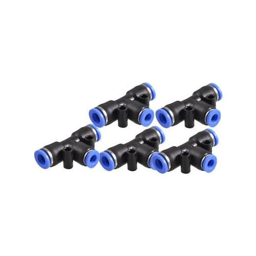 5pcs Air Pneumatic Tee Adapters 8mm to 6mm One Touch Fittings Connectors