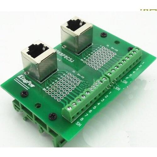 5pcs Vertical RJ45 rj45 Breakout Ethernet LAN PCB Board interface Terminal port adapter DIN Rail Mounting Connector