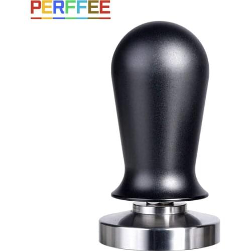 53/58mm Calibrated Espresso Coffee Tamper 30lb Spring Loaded Anodized Aluminum Handle Stainless Steel Flat Base Hand Tamper