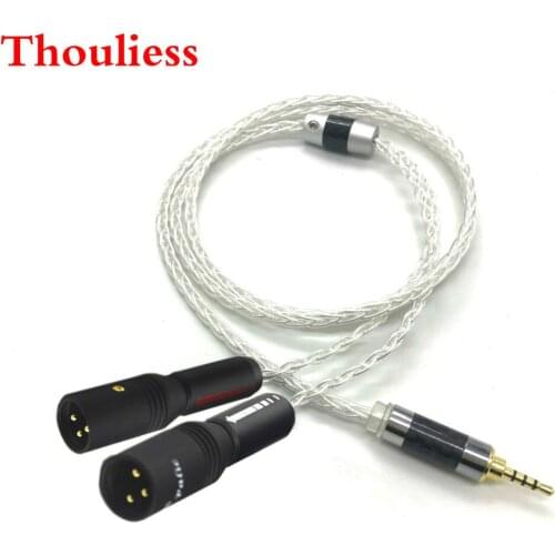 Thouliess 8 Cores 2.5mm TRRS Balanced to 2x 3pin XLR Male Audio Adapter Cable For AK100II AK120II AK240 AK380 AK320