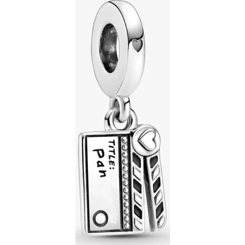 New Summer 925 Steling silver Movie Clapperboard Dangle Charms Fit Beads Bracelet Necklace DIY Pendant For Jewelry Making