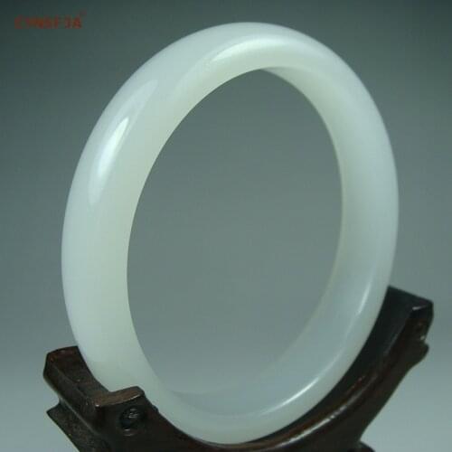 CYNSFJA Real Certified Natural Jade Bangle Bracelets Calcite Lucky Womens Amulets Size 61.9mm High Quality Wonderful Gifts