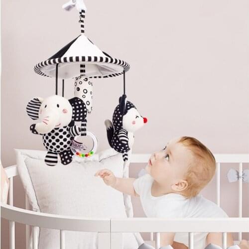 Baby Stroller Rattle Toy Pushchair Hanging Pendant Plush Cartoon Animal Doll Toy