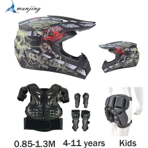 Child Latka Youth Motocross Body Armor Riding Vest armor Knee Elbow Guard Kids off road Motocross helmet