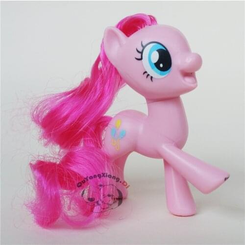 P8-022 Action Figures 8cm Little Cute Horse Model Doll Leg lift Open smile Pinkie pie Anime Toys for Children