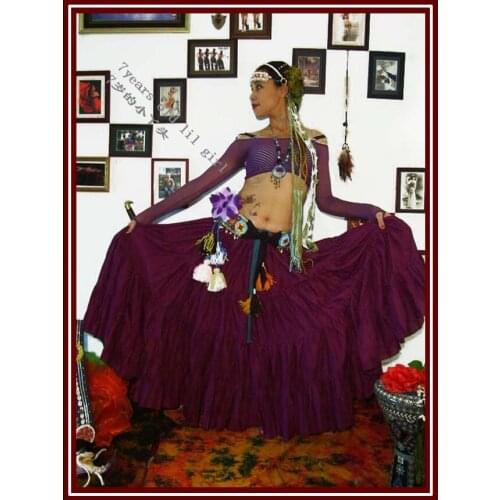 Cotton 4Tiered 18Yards Ats Gypsy Tribal Belly Dance Skirt EH07