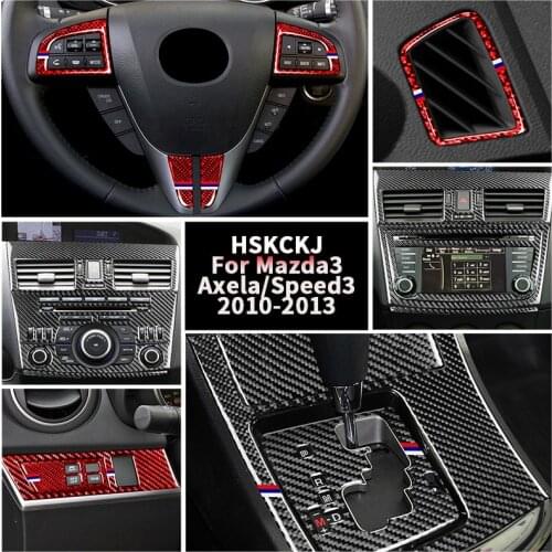 For Mazda 3 Axela Mazdaspeed 3 2010 2011 2012 2013 Carbon Fiber Power Window Automatic Gear Shift Panel Sticker Car Accessories