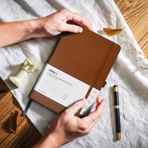 A5 5.9x8.3 Inch Daily Monthly Planner Agenda Notebook 96 Sheets Classic Bandage Dot Grid Notebook Journal School Stationery