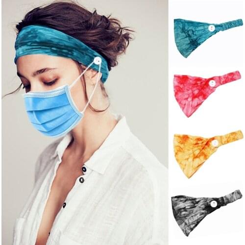 Tie Cycling Yoga Sport Sweat Headband Women Sweatband For Men Women Dyed Button Yoga Hair Bands Head Sweat Bands Sports