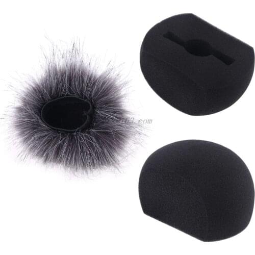 Sponge Foam Mic Windproof Cover Filter Artificial Fur Muff Windscreen Shield for ZOOM H5 H6 Handy Recorder Pen Microphone