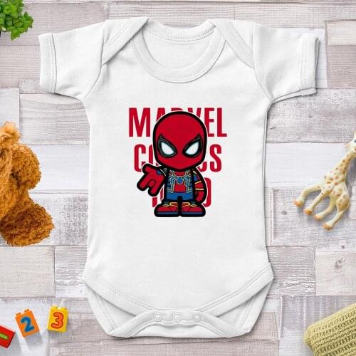 Marvel Deadpool Avengers Baby Bodysuit Fashion Body Suits Short Sleeve Newborn Infant Jumpsuit Cartoon Kids Baby Girl Clothes