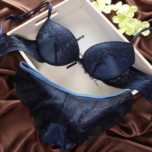 Lingerie Set Sexy Bra Push Up Underwear Women Lace Fashion Thin Cup Wire Less Spring and Summer Bralette