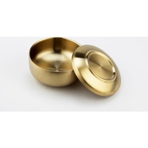 10.7CM Golden 304# stainless steel Korean rice bowl double-layer with cover