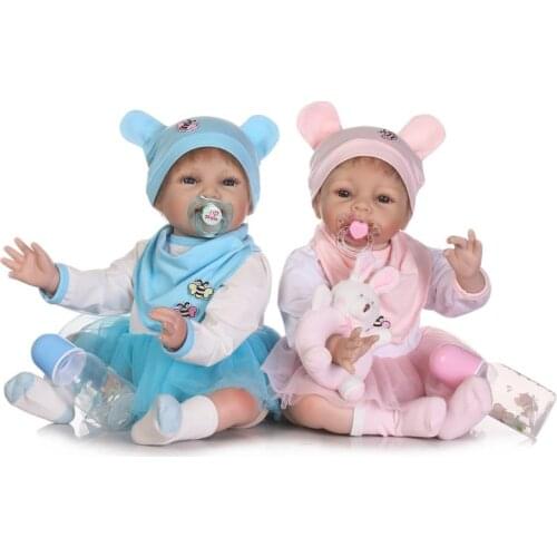 NPK new 20"/50cm Reborn Dolls Soft Silicone Reborn Dolls Cloth Body Newborn Babies Toy Boneca Baby Doll For kids Birthday Gift