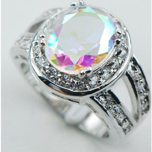 Rose Rainbow Fashion 925 Sterling Silver Ring Size 6 7 8 9 10 F1049