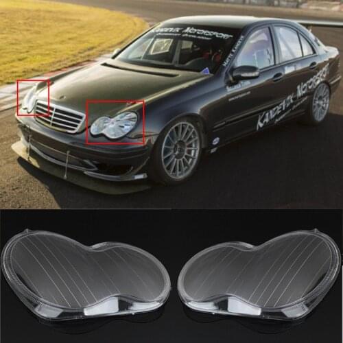 New Arrival Front Left+Right Headlight Headlamp Clear Lens Cover For Mercedes Benz 01-07 W203 C-Class