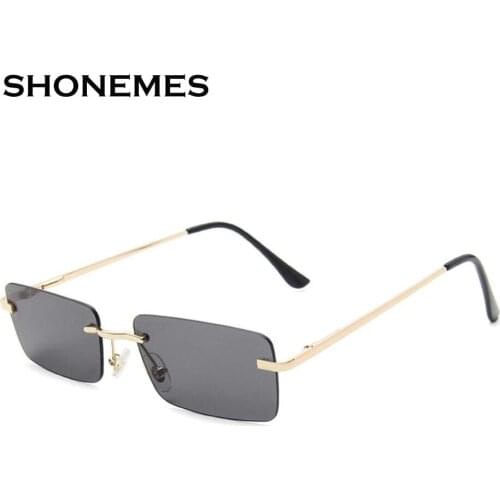 New Small Square Sunglasses Women Rimless Sun Glasses Flash UV400 Lens Shades for Ladies Outdoor Eyewear