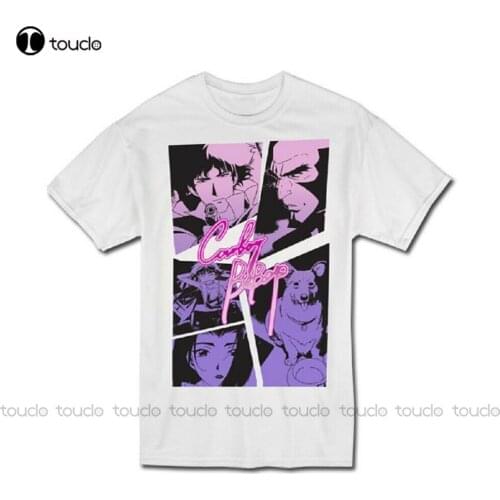 Cowboy Bebop Anime Group Panels Spike Faye Officially Licensed Adult T-Shirt mens cotton t shirts